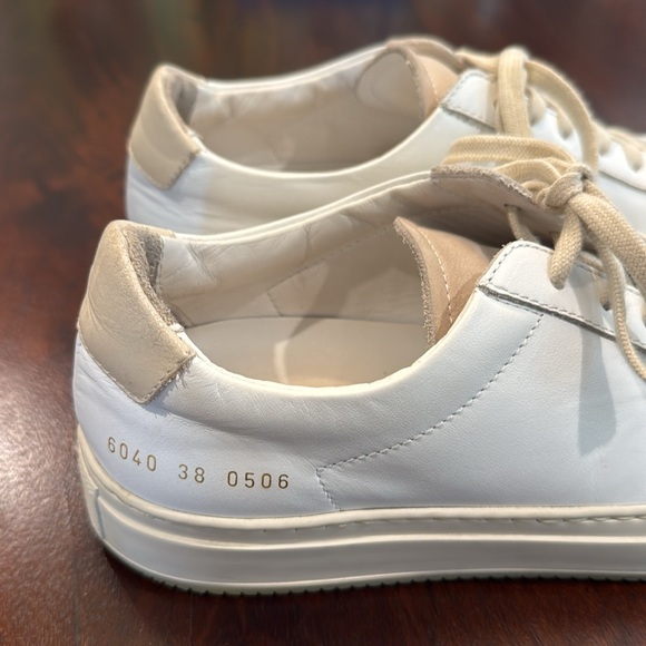 COMMON PROJECTS white + tan accent sneakers - Picture 3 of 7